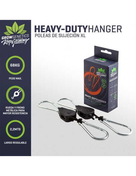 Poleas XL heavy duty hanger 68kg -  Grow genetics