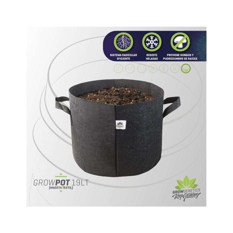 Maceta Textil 19 Lt (Pack 5 Unid) - Grow Genetics